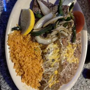 #11 Carne Asada Steak with Cheese Enchilada