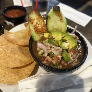 Tostada de Ceviche de Camaron