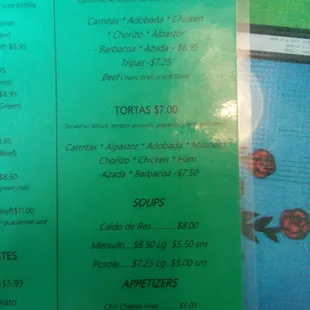 menu