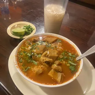 Menudo y horchata