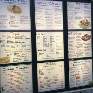 Menu board but you order at the window.