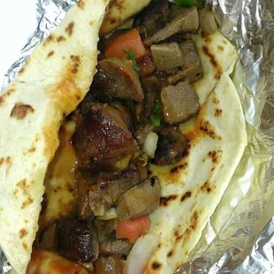 Lengua (tongue) taco.