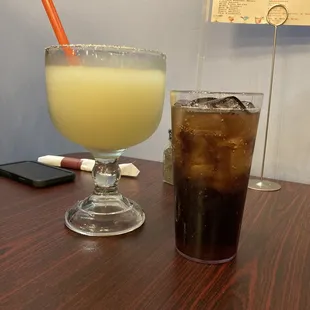Large blend margarita and a coke.