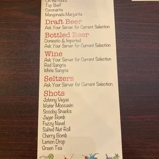 Drink Menu