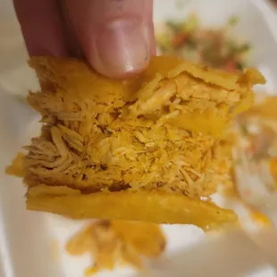 I ordered potato tacos and got this disgusting chicken