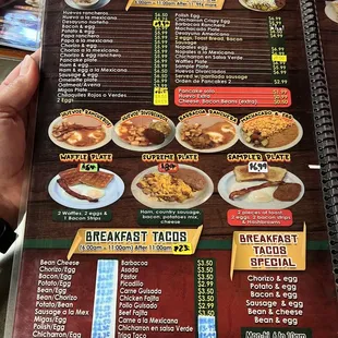 a menu for a mexican restaurant