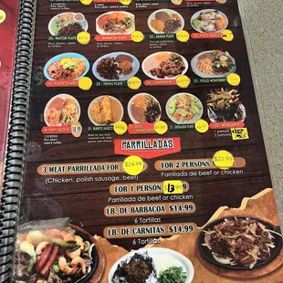 a menu for a mexican restaurant