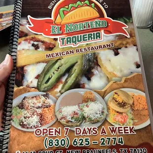 a menu for a mexican restaurant