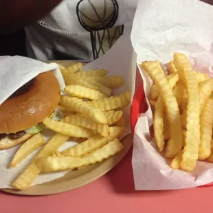 Old fashioned hamburger w/ double fries...Dad's fave