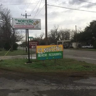 a sign for el norteno mexican restaurant