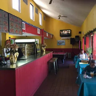 Modest but colorful interior