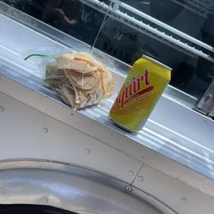 a taco and a can