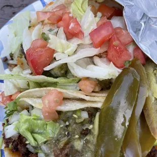 Chorizo Taco and Shrimp Taco