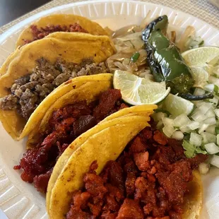 Tacos (chorizo, fajita and trompo)