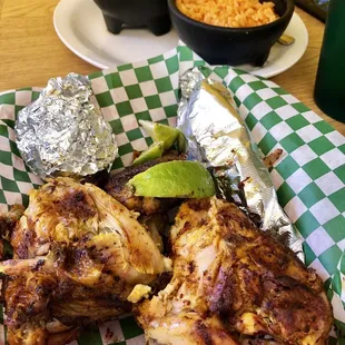 1/2 chicken (pretty dry)