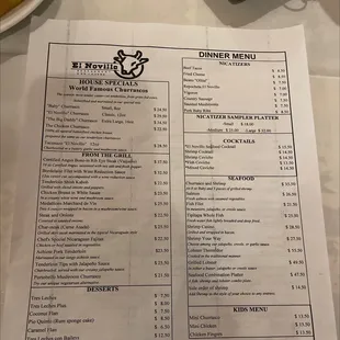 menu 11/12/2022. noticed prices change every few months here. they only offer paper menus now