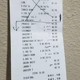 Over charged for things that we did not get. Be careful.  Always check your receipt.
