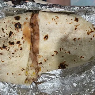 Bean, rice,cheese burrito
