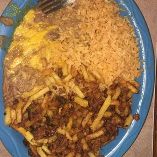 Their chorizo and potato breakfast is made with cheap frozen fries cut in half.
