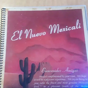 Menu cover