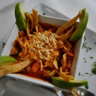 Tortilla Soup with chicken and quinoa.