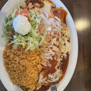 Burrito Grande Dinner with barbacoa