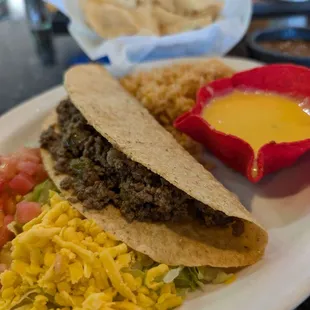 Lunch. One entree, two sides, less than $10