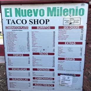 a sign for a taco shop