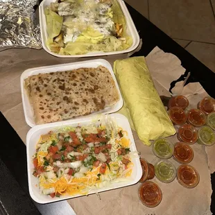 a variety of mexican food