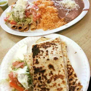 two plates of mexican food