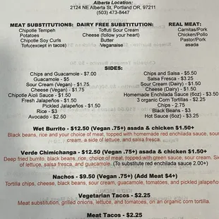 a menu for a mexican restaurant