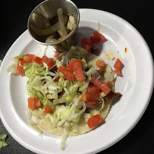 Vegetarian taco with chipotle soy curls