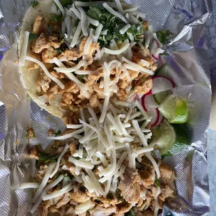 Delicious chicken tacos