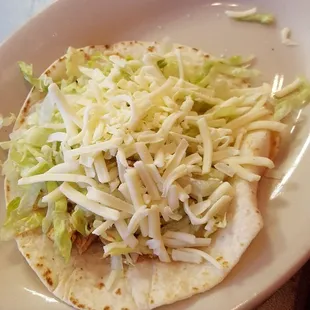 soft shredded chicken taco