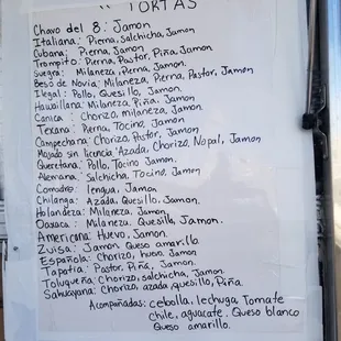 Torta Menu
