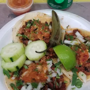 Delicious pastor tacos