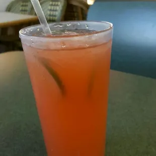 Strawberry agua fresca. Small size is $2.59