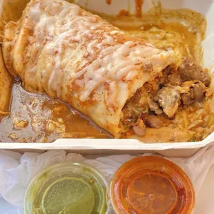 Burrito Mojado: al pastor with mild sauce (03/2024)