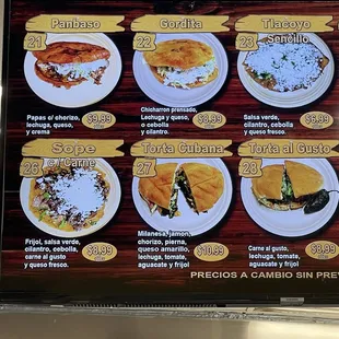 crepes, menu