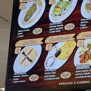 menu, pancakes
