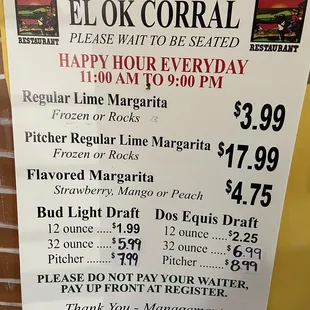 Happy Hour Specials Daily