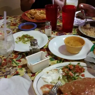 a table full of food