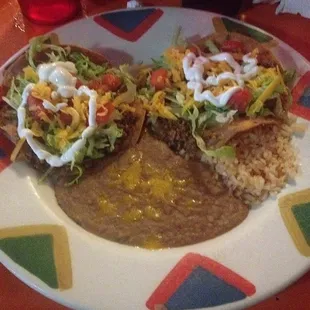 Tostadas with beans and rice!