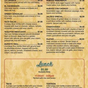 Online menu