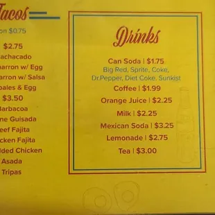 the menu
