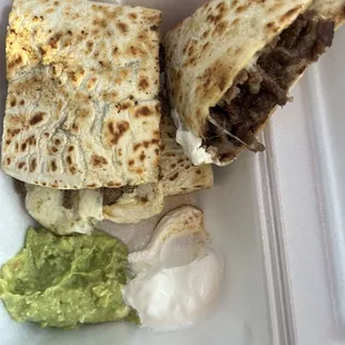 Beef fajitas #25. Quesadilla Plate