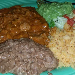 Carne guisada plate.  Beans are awesome!