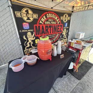 a table set up for a bbq