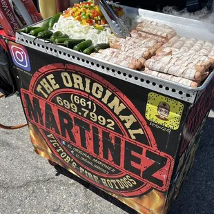a man preparing food on a grill
