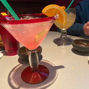 Prickly pear and guava margarita